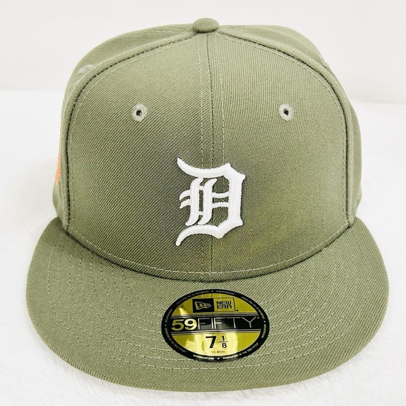 New Era Detroit Tigers Stadium Olive 59FIFTY Fitted Hat Cap 7 1/8 Green MLB - Picture 2 of 5